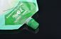 明白な 150ml 液体の袋の包装はノズルと緑に立ちます