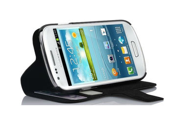 Samsung ギャラクシー S3 小型 i8190 のためのボタンが付いているカバー PU の革電話箱の袋を立てて下さい