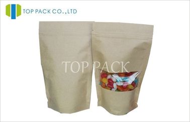 ジップ ロック式の明白窓、1oz コーヒー クラフトの紙袋が付いている袋を立てます