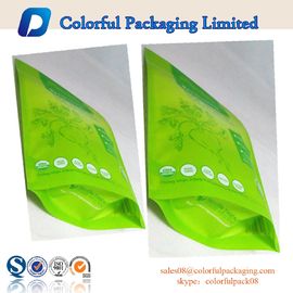プラスチック緑の Macha はジッパーの袋袋/茶ジッパーの袋を立てます