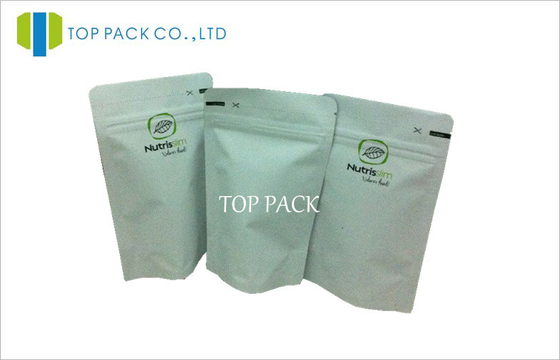 食糧粉の切りやすさのための白い MOPP の無光沢のアルミ ホイル袋