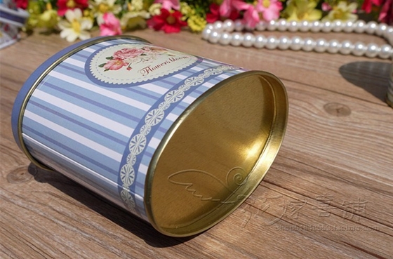 0.23mm の厚さのギフトの楕円形の錫箱のキャンデー/コーヒー包装のための注文のロゴの印刷物