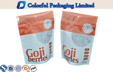8oz Goji の 再封可能 プラスチックは窓が付いているジッパーの袋袋を立てます