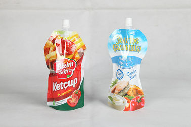 プラスチック顧客用形づけられた袋のドッグ フード包装袋を立てて下さい